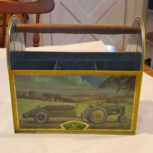 John Deere Tin Utensils Holder  Garden Tools Storage Container